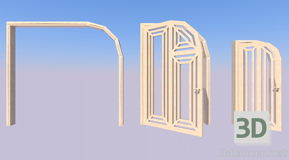 modèle 3D Arche et portes - preview