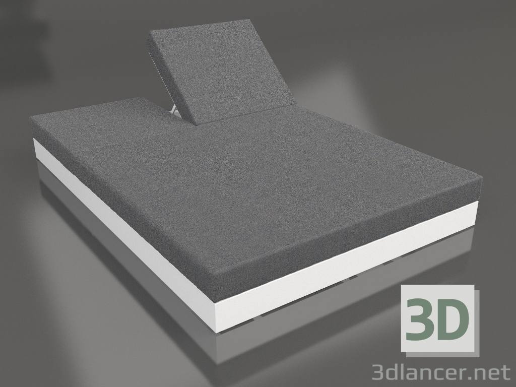 3d model Cama con respaldo 140 (Blanco) - vista previa