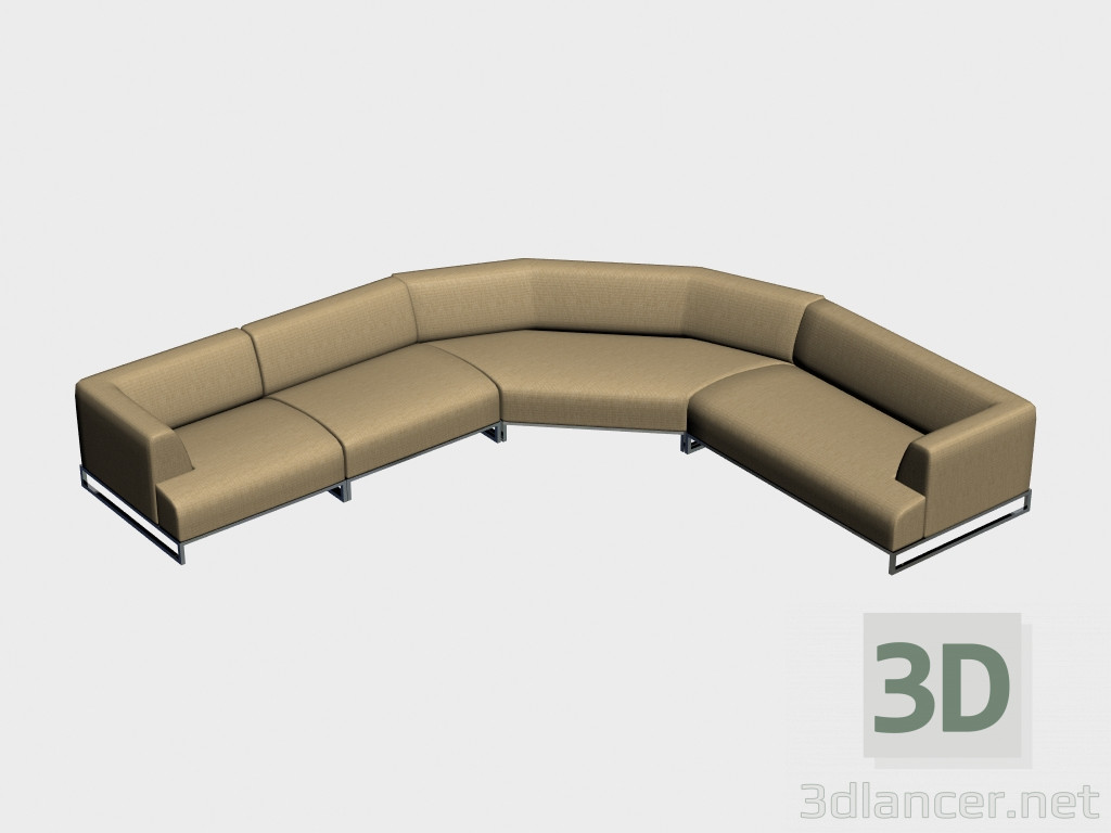 3d модель Диван модульный угловой Вентура – превью