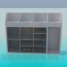 3D Modell Schrank mit Schubladen und Regale - Vorschau