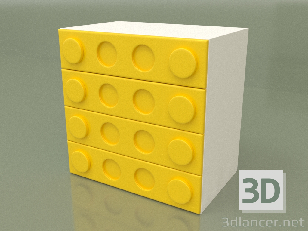 Modelo 3d Cômoda (amarelo) - preview