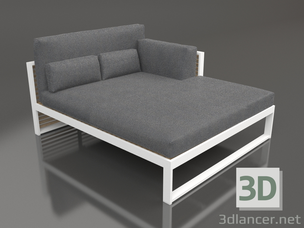 modèle 3D Canapé modulable XL, section 2 droite, dossier haut (Blanc) - preview