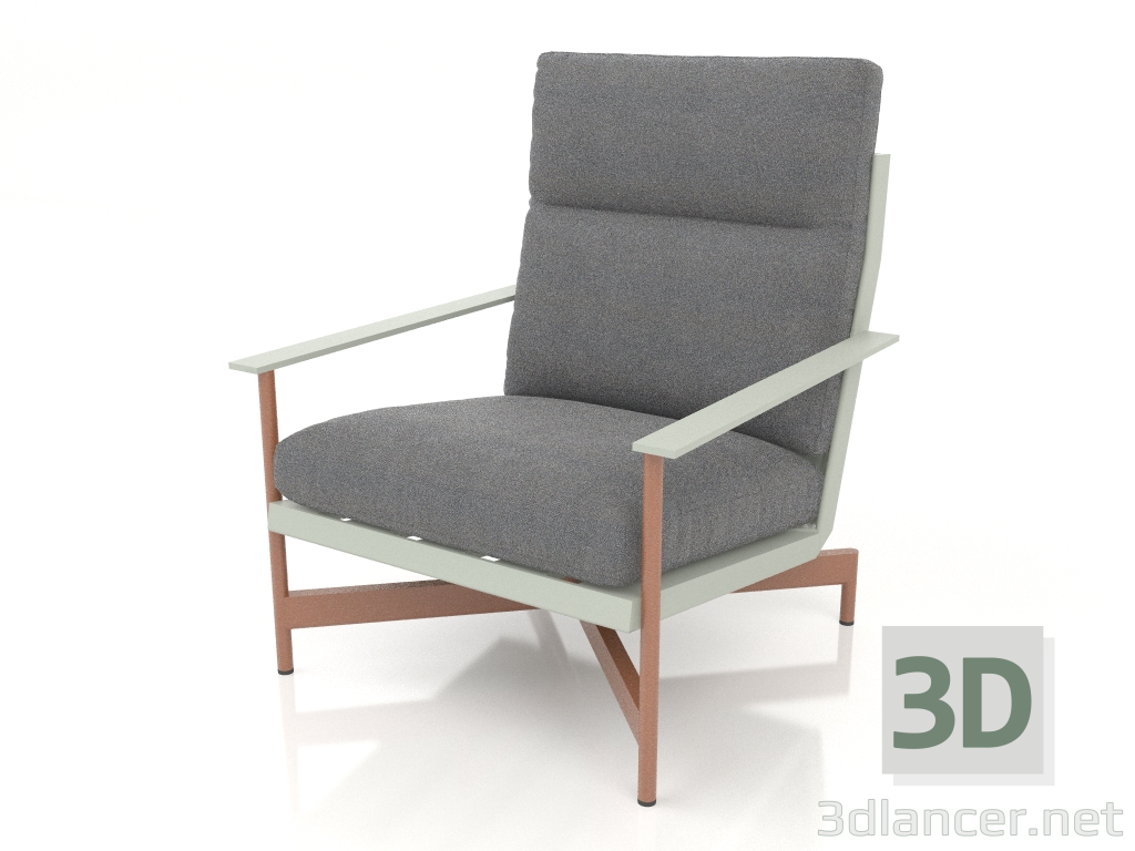 modèle 3D Fauteuil club (Gris ciment) - preview