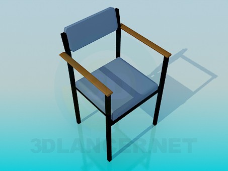 modèle 3D Chaise avec accoudoirs - preview