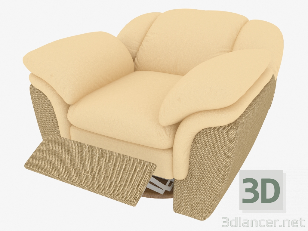 3d model Sillón con reposapiés - vista previa