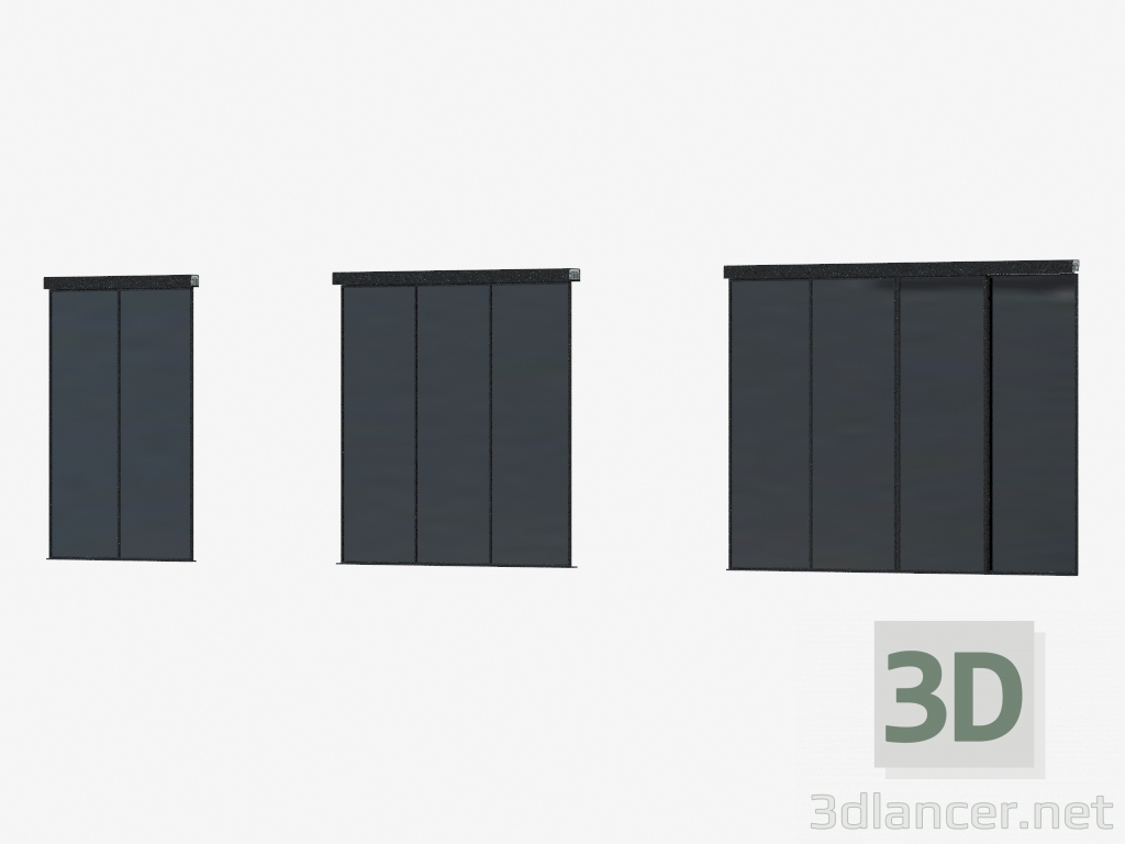 Modelo 3d Partição Interroom A7 (preto preto) - preview