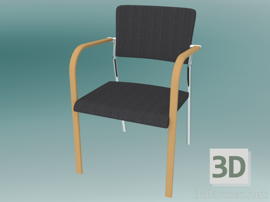 3D modeli Ziyaretçi Koltuğu (570H ahşap) - önizleme