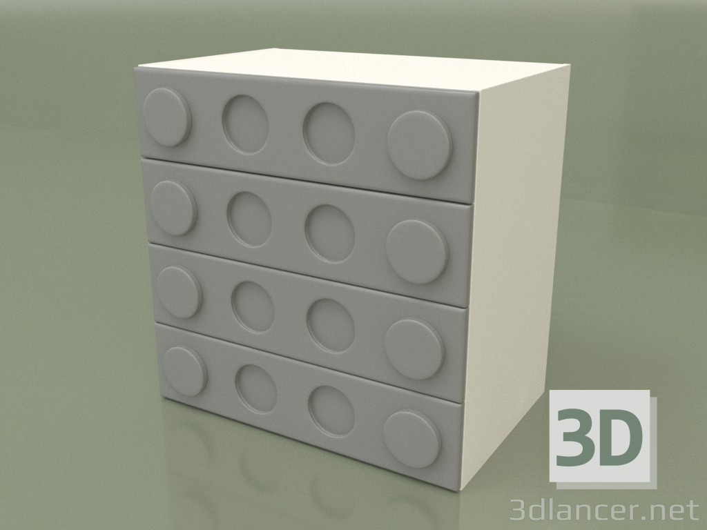 3D Modell Kommode (Grau) - Vorschau