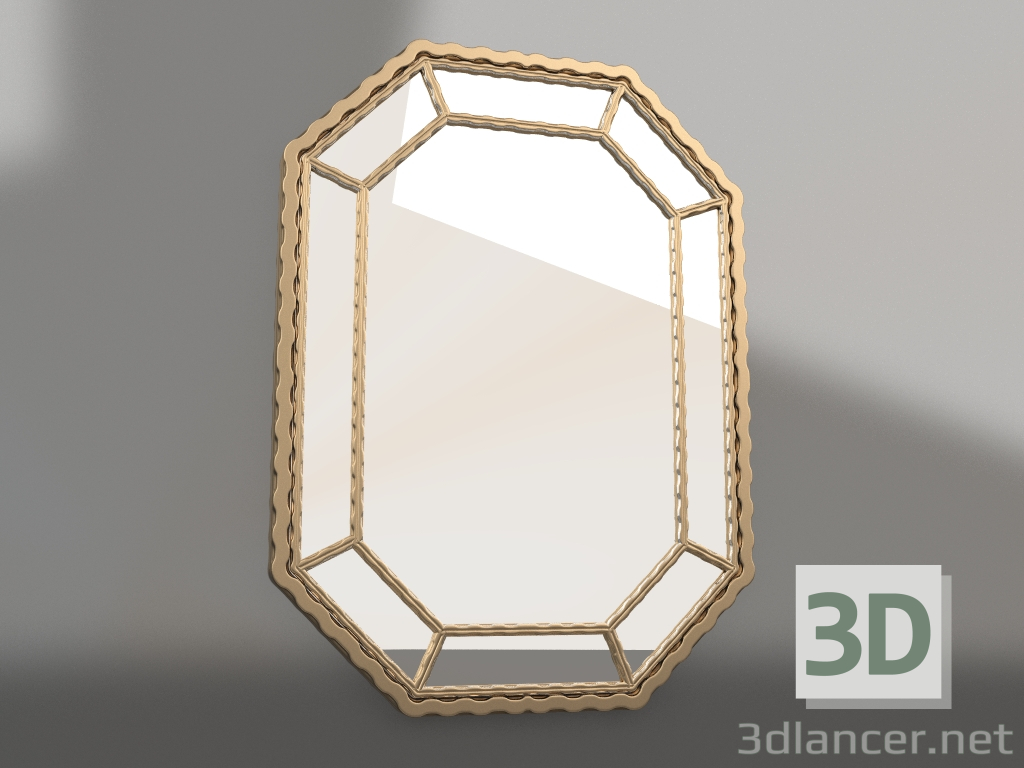 3d model Designer mirror Radiant (gold) - preview 3d model Designer mirror Radiant (gold) - preview