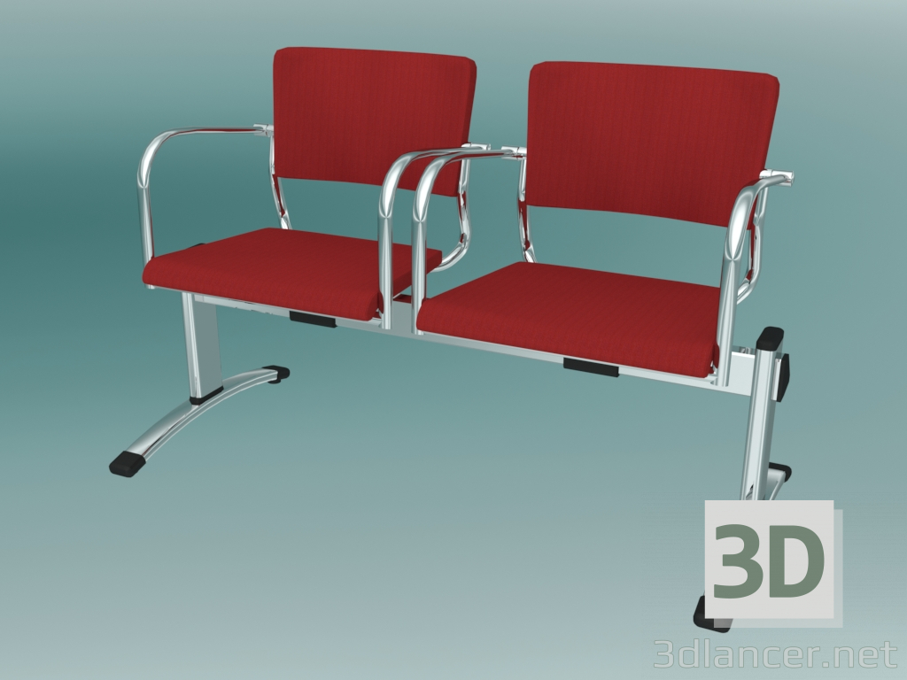 3d model Banco doble (570L2) - vista previa