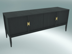 Media console with 4 facades (Dark Oak)