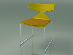 Silla apilable 3711 (en trineo, con almohada, Amarillo, V12)