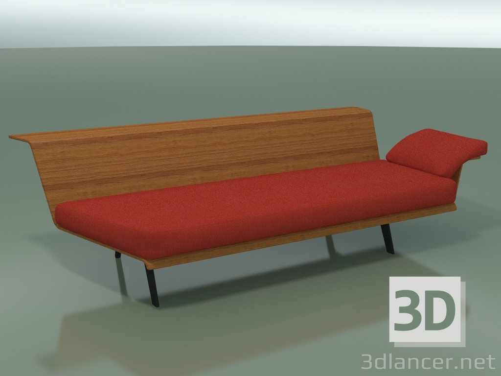 3D modeli Corner Lounge Modülü 4424 (135 ° sağ, Teak etkisi) - önizleme