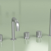 3d model Three-hole mixer 143 mm with hydro-progressive mixer and hand shower (17 95, AS) - preview