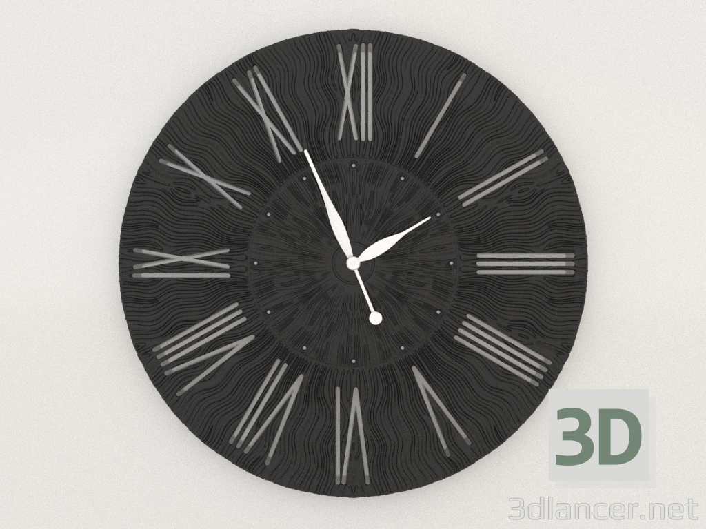 modèle 3D Horloge murale TWINKLE (noir) - preview