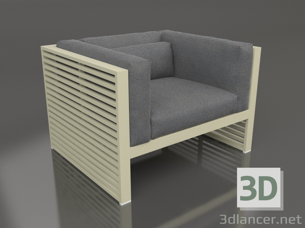 modello 3D Poltrona lounge (Oro) - anteprima