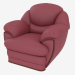 3d model Leather armchair with wood inserts - preview