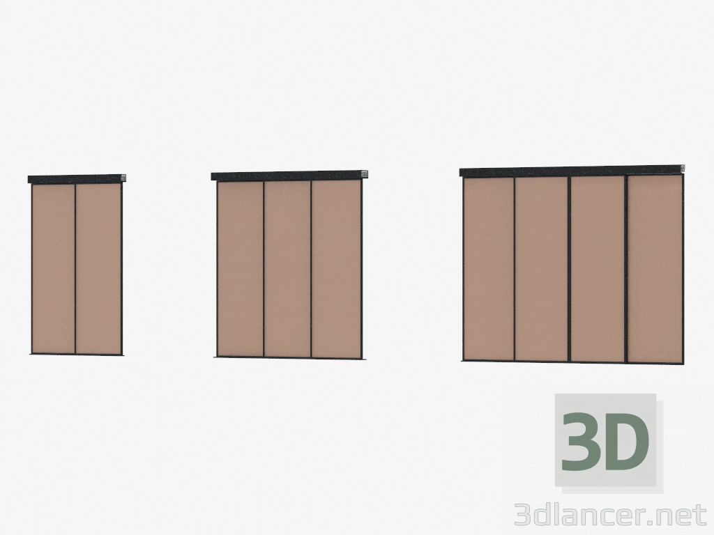 3d model Partición de interroom de A7 (luz bronza negra) - vista previa