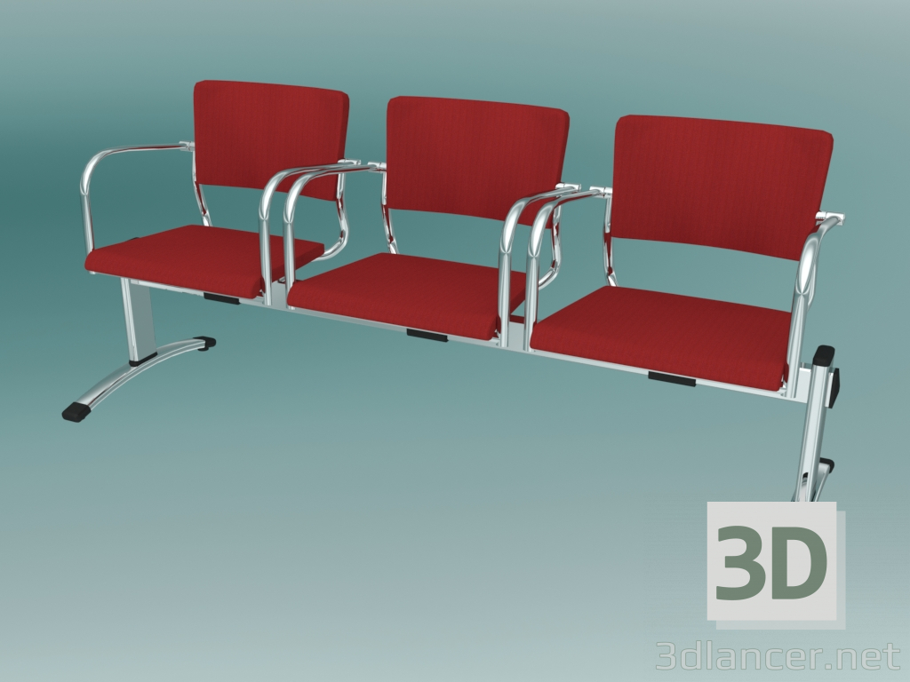 3d model Banco triple (570L3) - vista previa