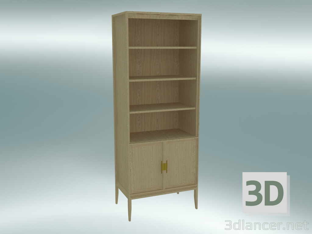 3d model Vitrina estrecha con 2 fachadas (roble claro) - vista previa