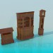 3d model Juego de muebles antiguos - vista previa