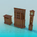 3d model Juego de muebles antiguos - vista previa