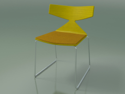 Chaise empilable 3711 (sur un traîneau, avec un oreiller, Jaune, CRO)