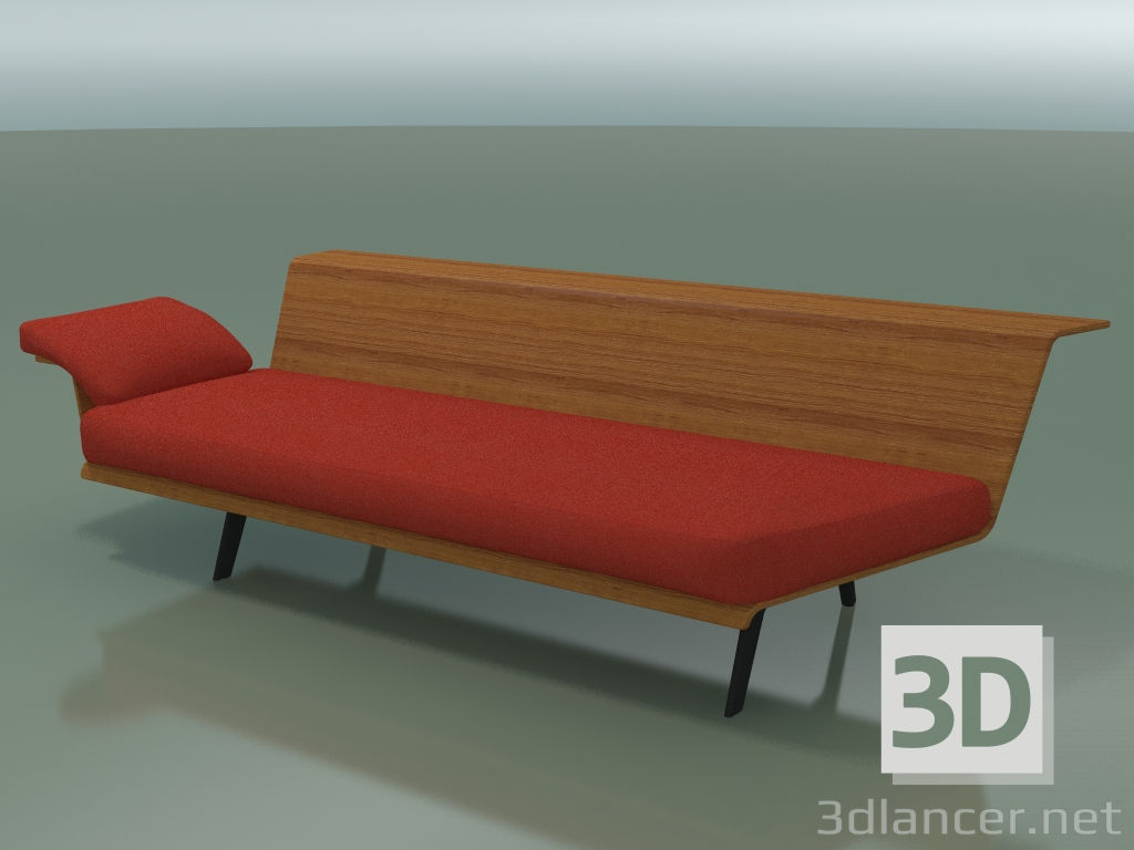 3d model Corner Lounge Module 4425 (135 ° Left, Teak effect) - preview