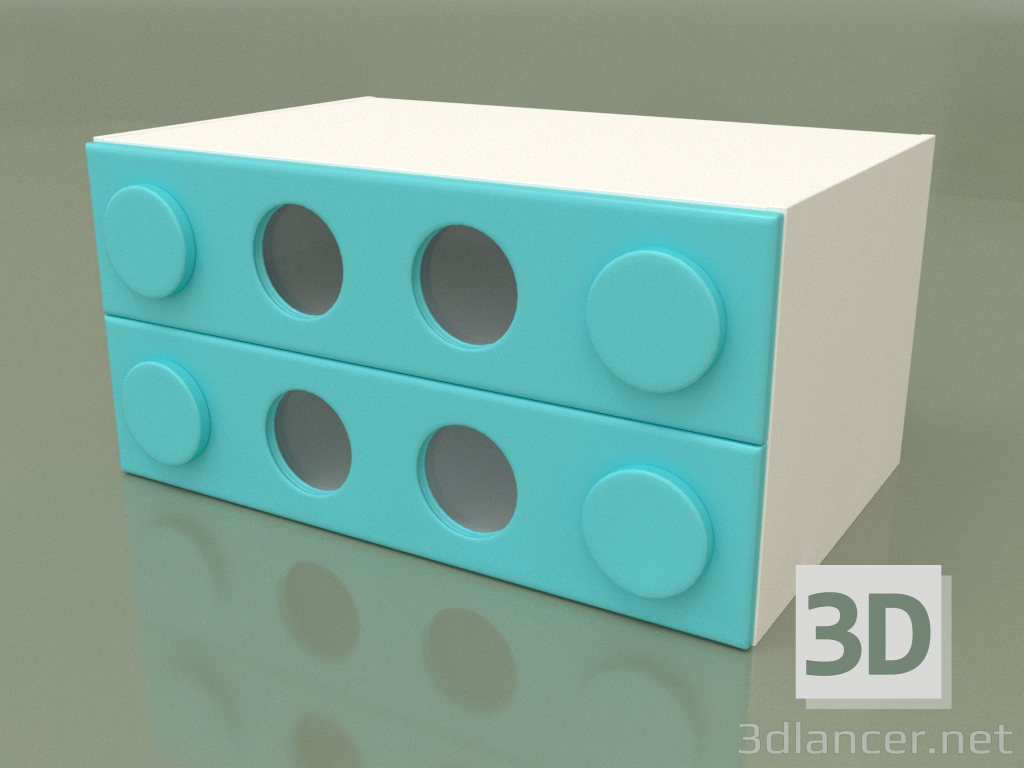 3D Modell Kleine Kommode (Aqua) - Vorschau