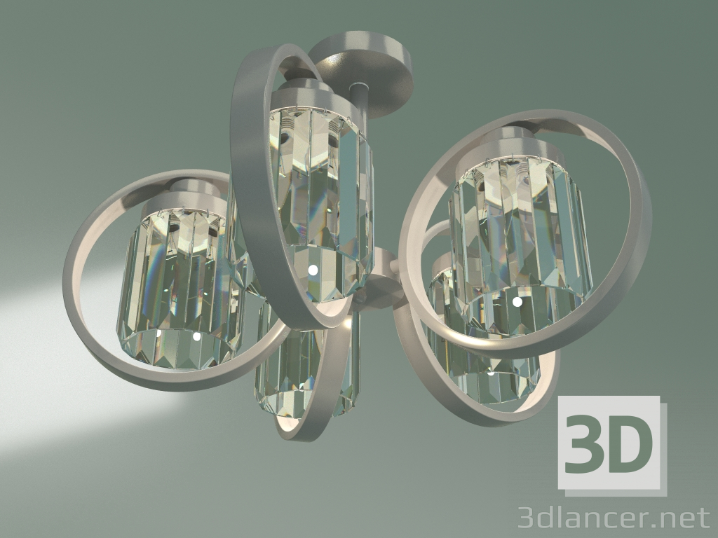 3d model Ceiling chandelier 10095-5 (satin nickel - clear crystal Strotskis) - preview