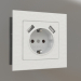 3d model Socket with grounding and 2 USB type A (hammer silver) - preview