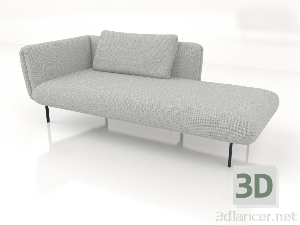 Modelo 3d Chaise longue 190 à esquerda (opção 2) - preview