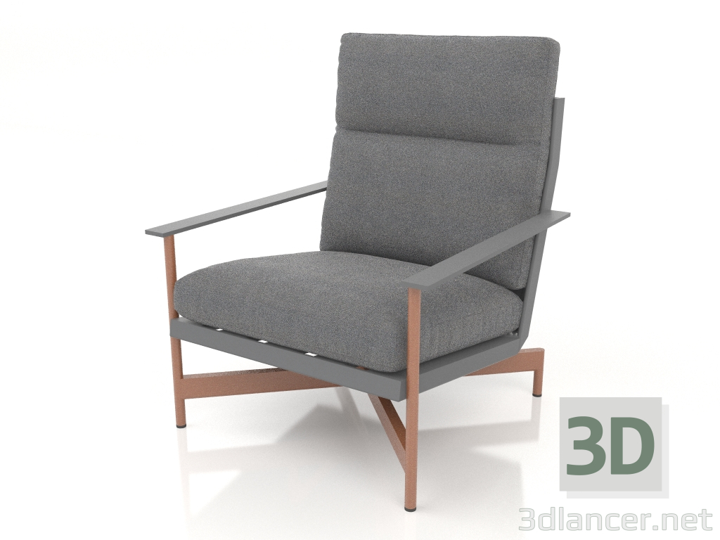 modèle 3D Fauteuil club (Anthracite) - preview