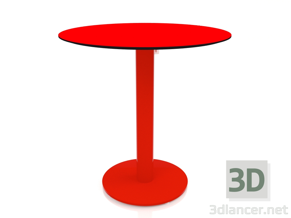 modello 3D Tavolo da pranzo su gamba colonna Ø70 (Rosso) - anteprima