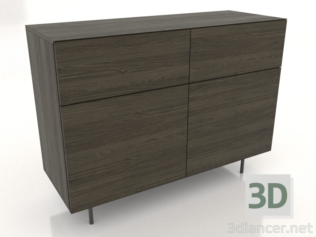 3d model Chest of drawers 3 1200 mm (ash walnut) - preview