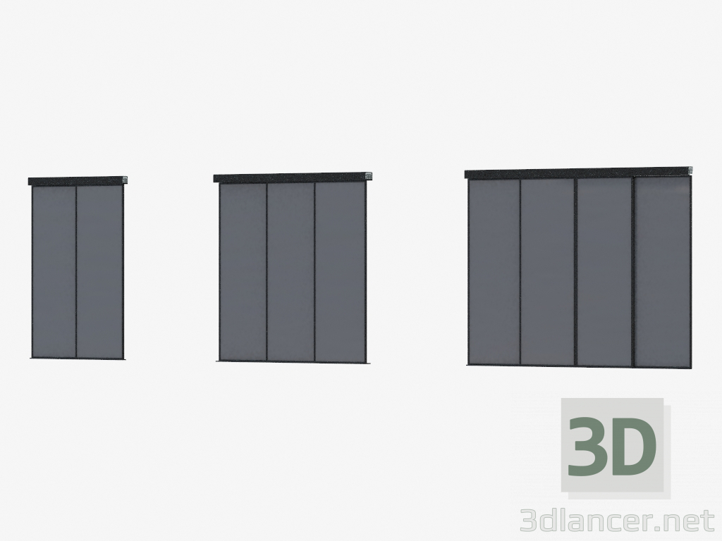 Modelo 3d Partição Interroom de A7 (preto escuro prateado) - preview