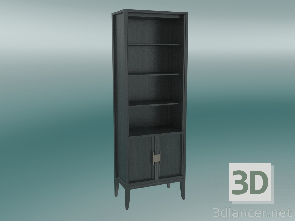 3D Modell Schmale Vitrine mit 2 Fassaden (Eiche grau) - Vorschau