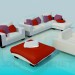 3d model A set of upholstered furniture - preview