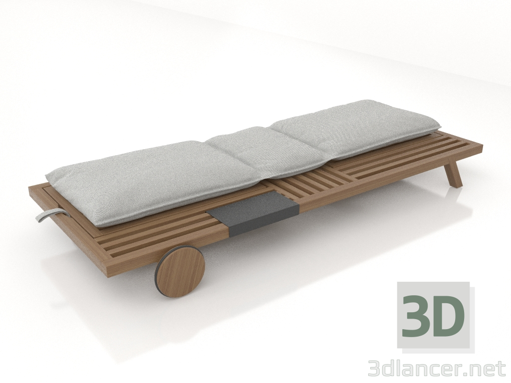 3d model Chaise longue (respaldo bajado) - vista previa