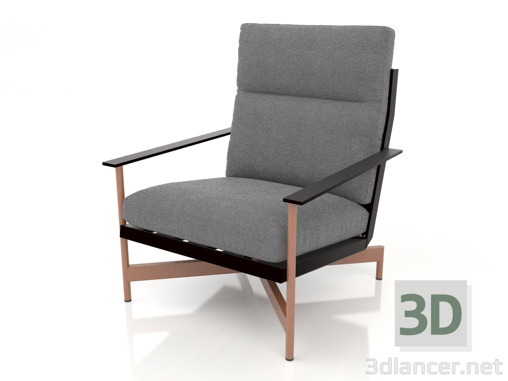 modèle 3D Fauteuil club (Noir) - preview