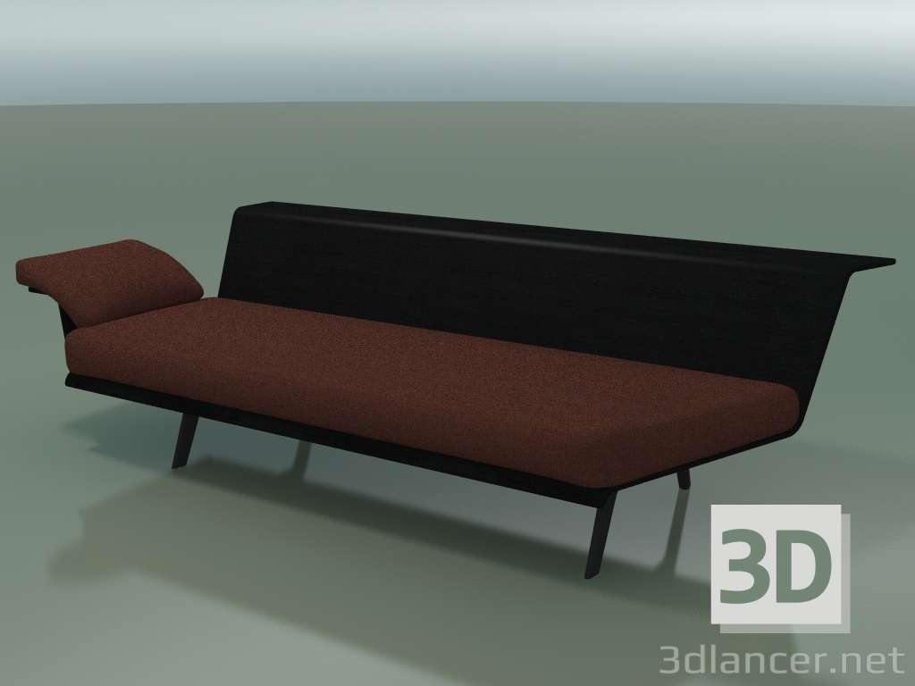 3d model Módulo de salón angular 4425 (135 ° izquierda, negro) - vista previa