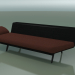 3D Modell Angular Lounge Module 4425 (135 ° links, schwarz) - Vorschau