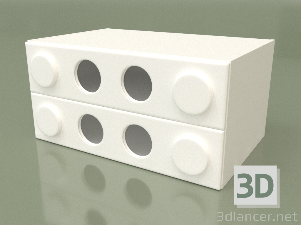 modello 3D Cassettiera piccola (Bianco) - anteprima