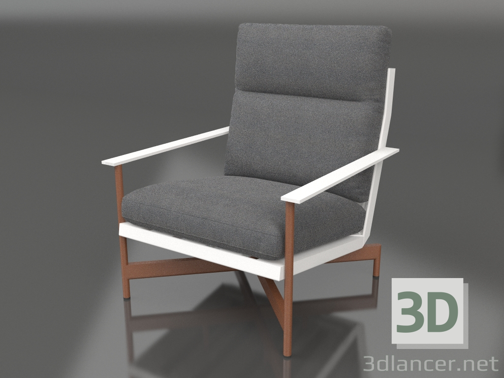 modèle 3D Fauteuil club (Blanc) - preview