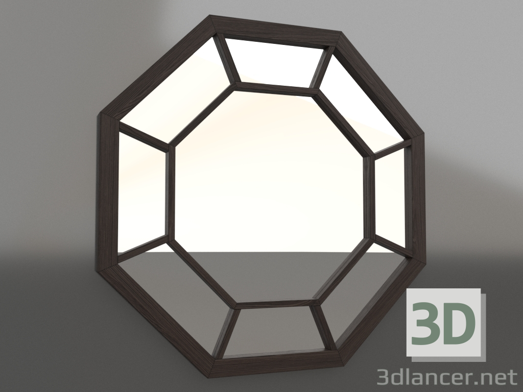 3D Modell Spiegel (Esche-Nussbaum) - Vorschau