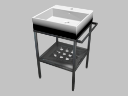 Sink mounted on the table top with console - 50x50 cm Termisto (CDTS6U5S)