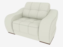 Chaise rembourrée en cuir blanc avec surpiqûres foncées contrastantes