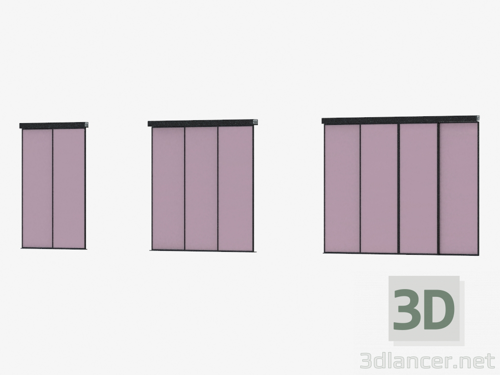 modello 3D Partizione Interroom di A7 (nero grigio) - anteprima