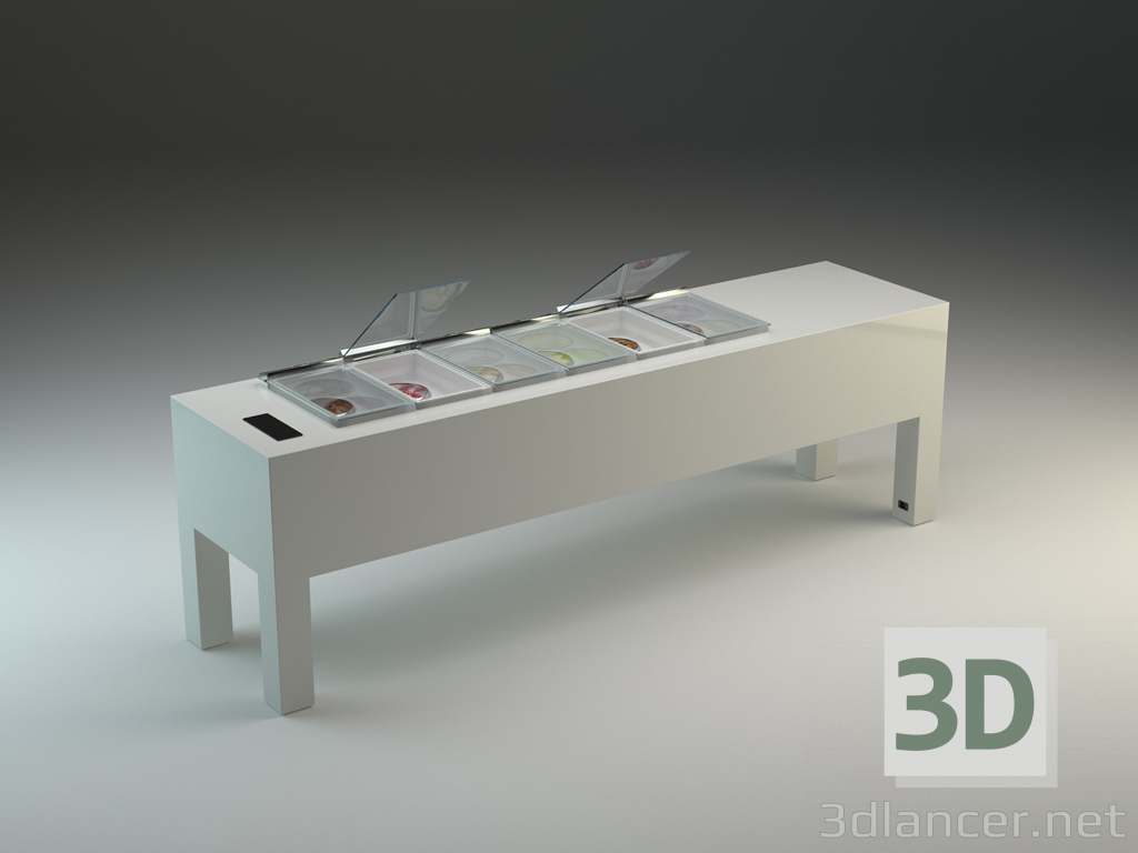 3d model Ice cream cabinet. Model: IFI BelleVue. Brand: IFI. Italy - preview