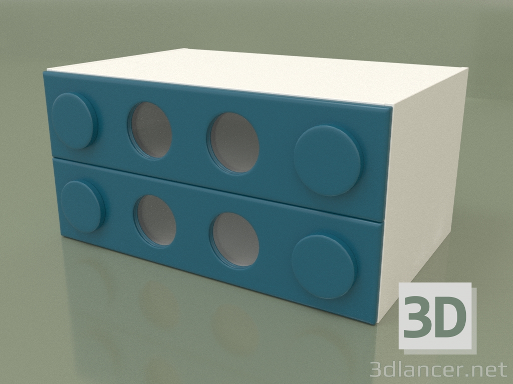 3D Modell Kleine Kommode (Türkis) - Vorschau